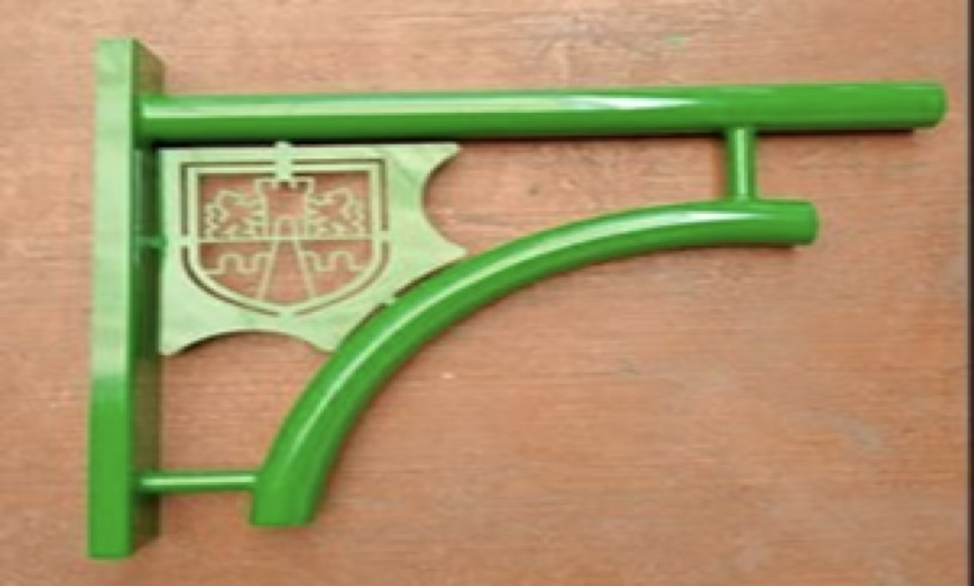 Brazo curvo verde para poste telescopico
